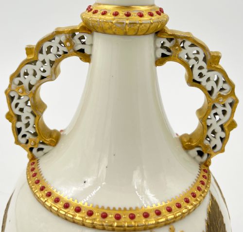 ROYAL WORCESTER 'CHINA WORKS' PORCELAIN VASE ENGLAND - ADDITIONAL PHOTO 1