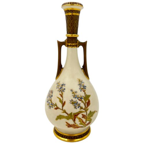 A FINE SET OF THREE PORCELAIN ROYAL WORCESTER VASES - ADDITIONAL PHOTO 2