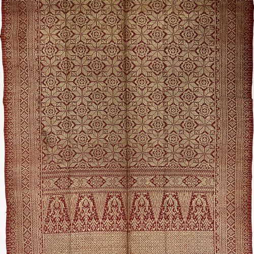 LONG SILK AND METAL THREAD TEXTILE INDIA 19TH CENTURY - ADDITIONAL PHOTO 2