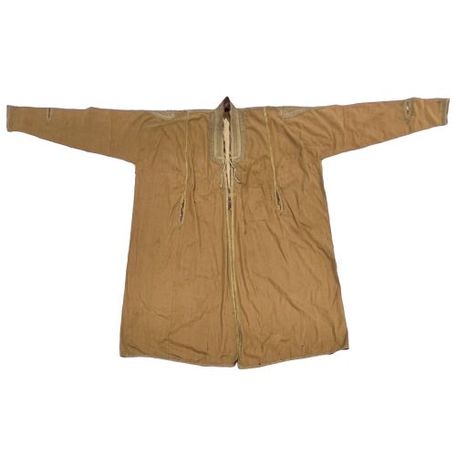 ANTIQUE WOOL AND METAL THREAD QAJAR DYNASTY LONG JACKET ABAYA - ADDITIONAL PHOTO 1