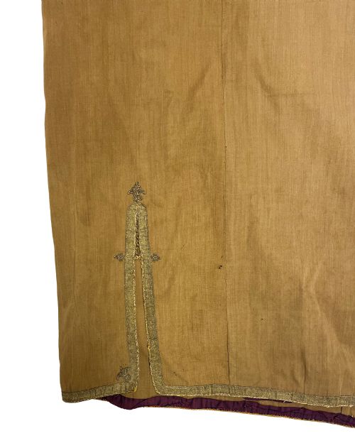 ANTIQUE WOOL AND METAL THREAD QAJAR DYNASTY LONG JACKET ABAYA - ADDITIONAL PHOTO 8