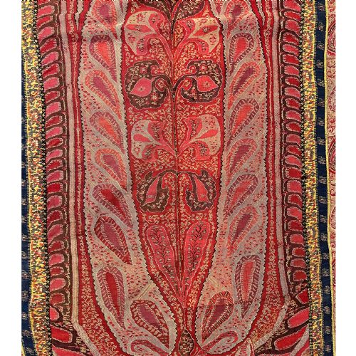 ANTIQUE 19TH CENTURY INDIAN TEXTILE RUNNER BOTEH DESIGN - ADDITIONAL PHOTO 3