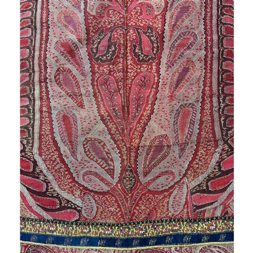 ANTIQUE 19TH CENTURY INDIAN TEXTILE RUNNER BOTEH DESIGN - ADDITIONAL PHOTO 5