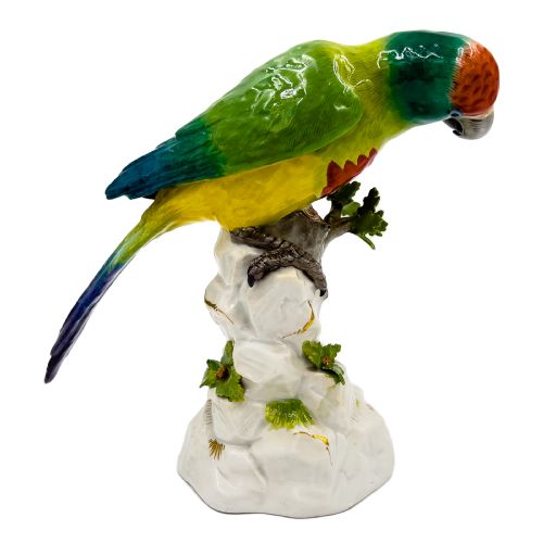 MEISSEN PARROT ON A TREE SCULPTURE GERMANY 19TH CENTURY - ADDITIONAL PHOTO 1