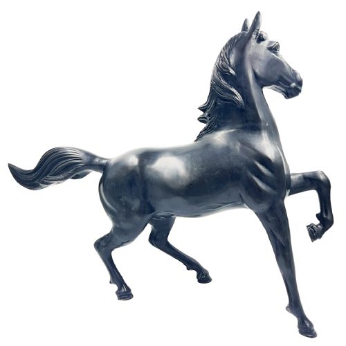 A LARGE SINGED JAPANESE BRONZE HORSE SCULPTURE CIRCA 192030 SHOWATAISHO PERIOD - ADDITIONAL PHOTO 2