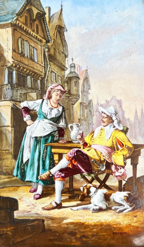 A FINE PAIR OF SEVRES STYLE PAINTED PORCELAIN PLAQUES SIGNED H DESPREZ 20TH CENTURY - ADDITIONAL PHOTO 4