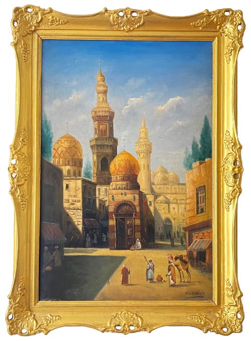 A FINE PAIR OF LATE 19TH CENTURY OIL ON CANVAS ORIENTAL PAINTINGS SIGNED H CARNIER - ADDITIONAL PHOTO 1