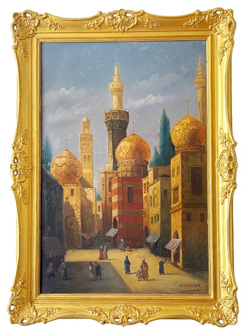 A FINE PAIR OF LATE 19TH CENTURY OIL ON CANVAS ORIENTAL PAINTINGS SIGNED H CARNIER - ADDITIONAL PHOTO 2