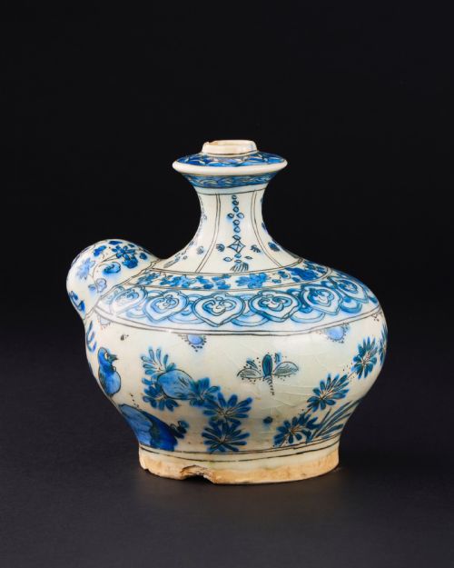 A SAFAVID UNDERGLAZEPAINTED POTTERY KENDI PERSIA 17TH CENTURY - ADDITIONAL PHOTO 1