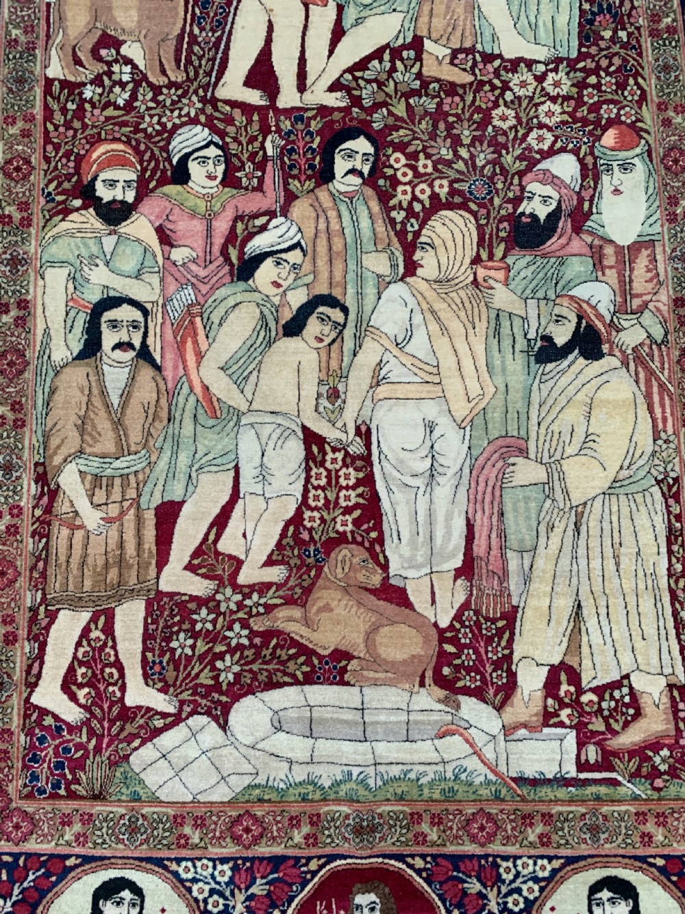 Antique Pictorial Kerman Raver RUG 230 x 140 cm  View II