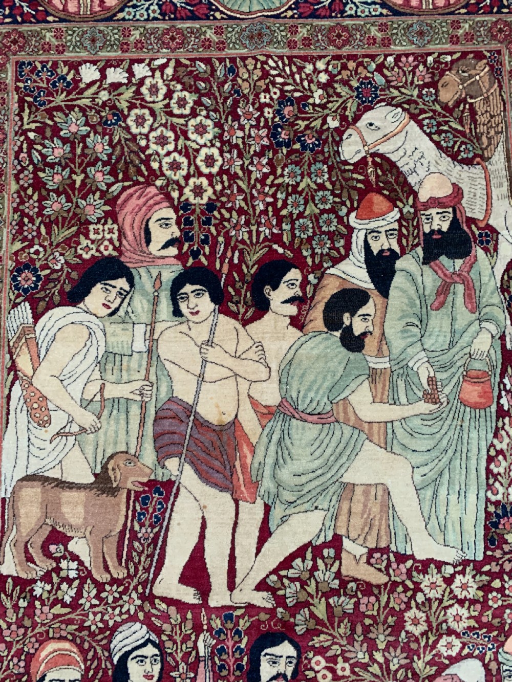 Antique Pictorial Kerman Raver RUG 230 x 140 cm  View III