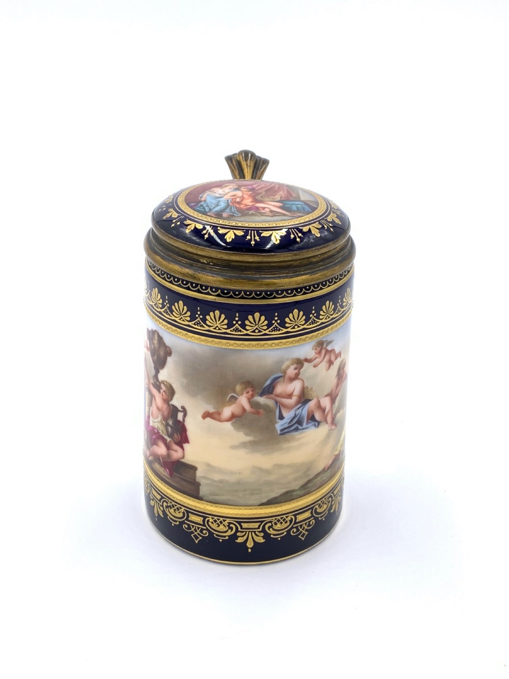 19th Century Blue Vienna Tankard With Lid View II