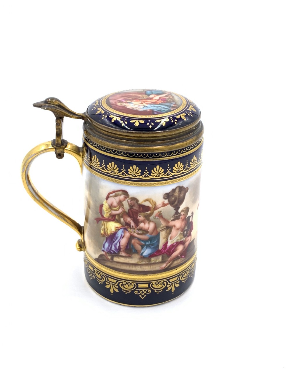 19th Century Blue Vienna Tankard With Lid View III
