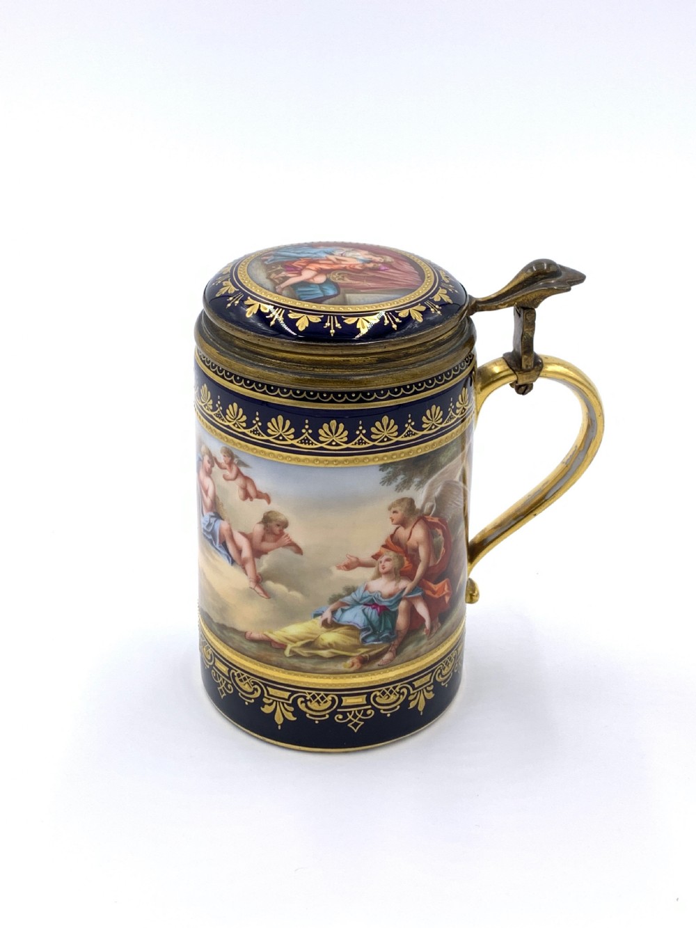 19th Century Blue Vienna Tankard With Lid View IV