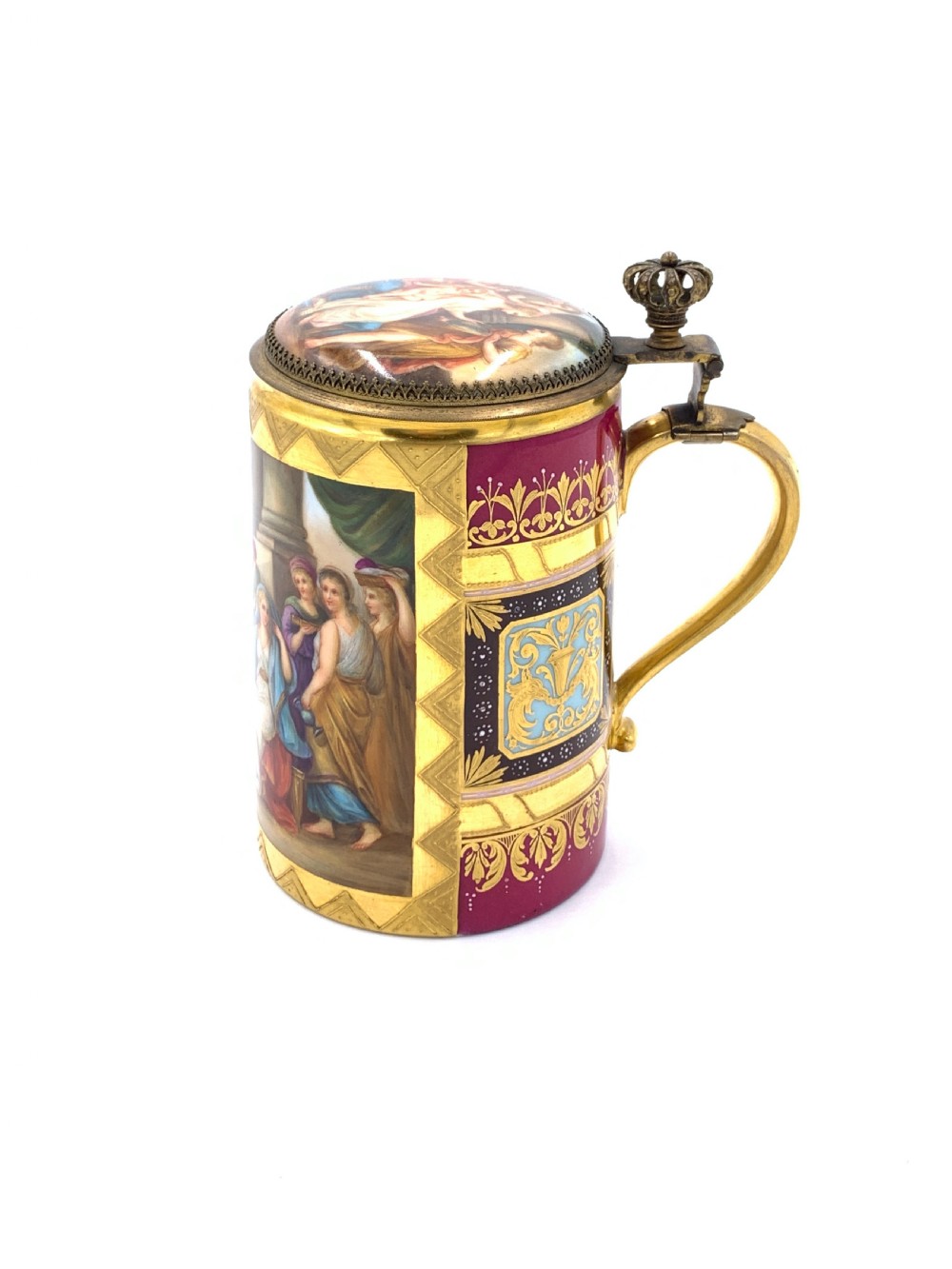 19th Century Royal Vienna Tankard With Lid