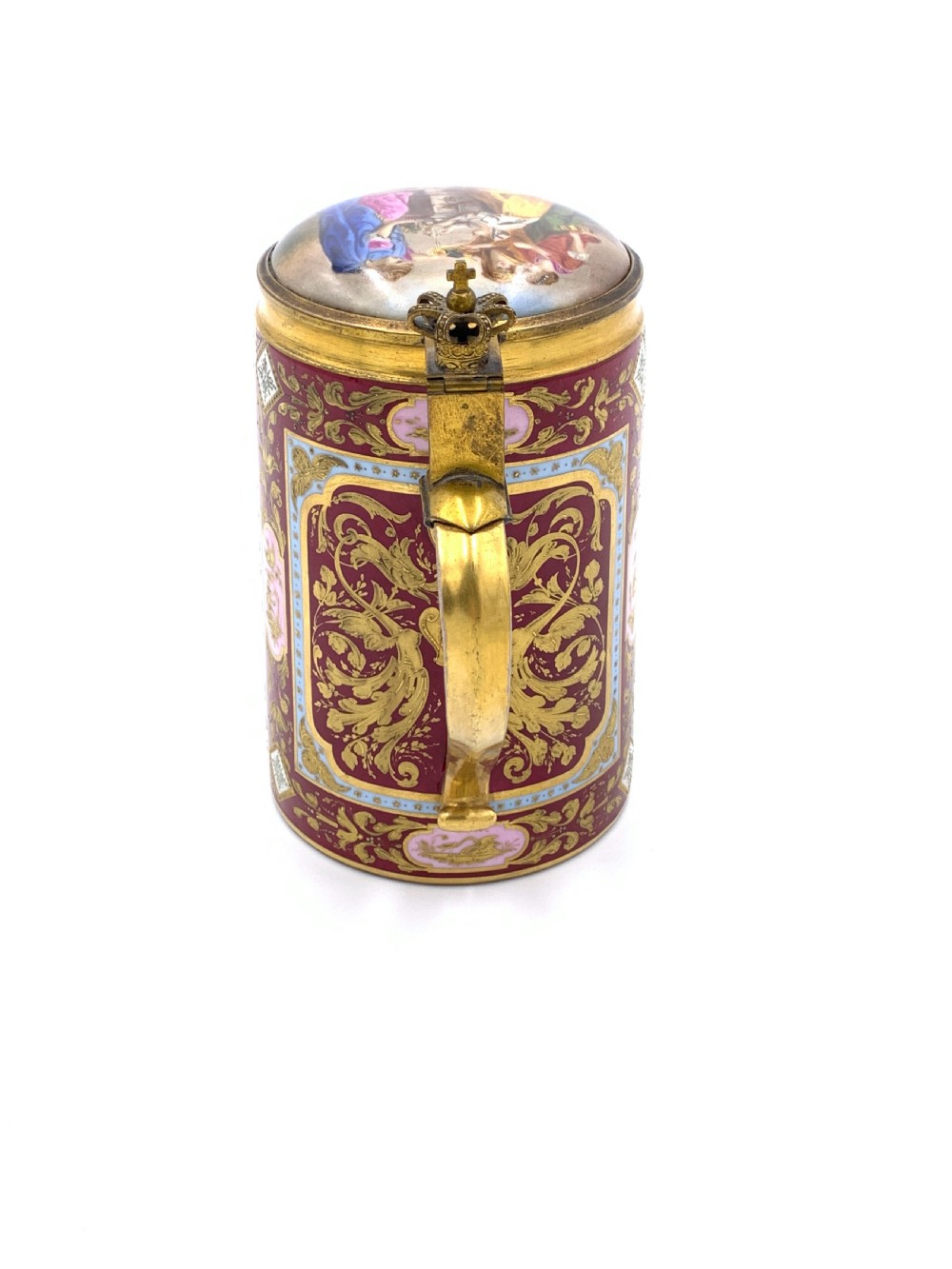19th Century Signed Royal Vienna Tankard With Lid View IV