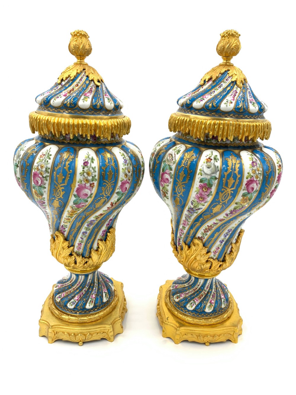 19th Century Pair of French Sevres Style Porcelain Vases