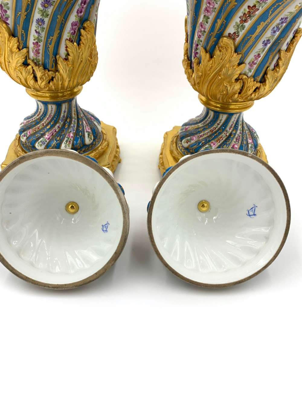 19th Century Pair of French Sevres Style Porcelain Vases View IV