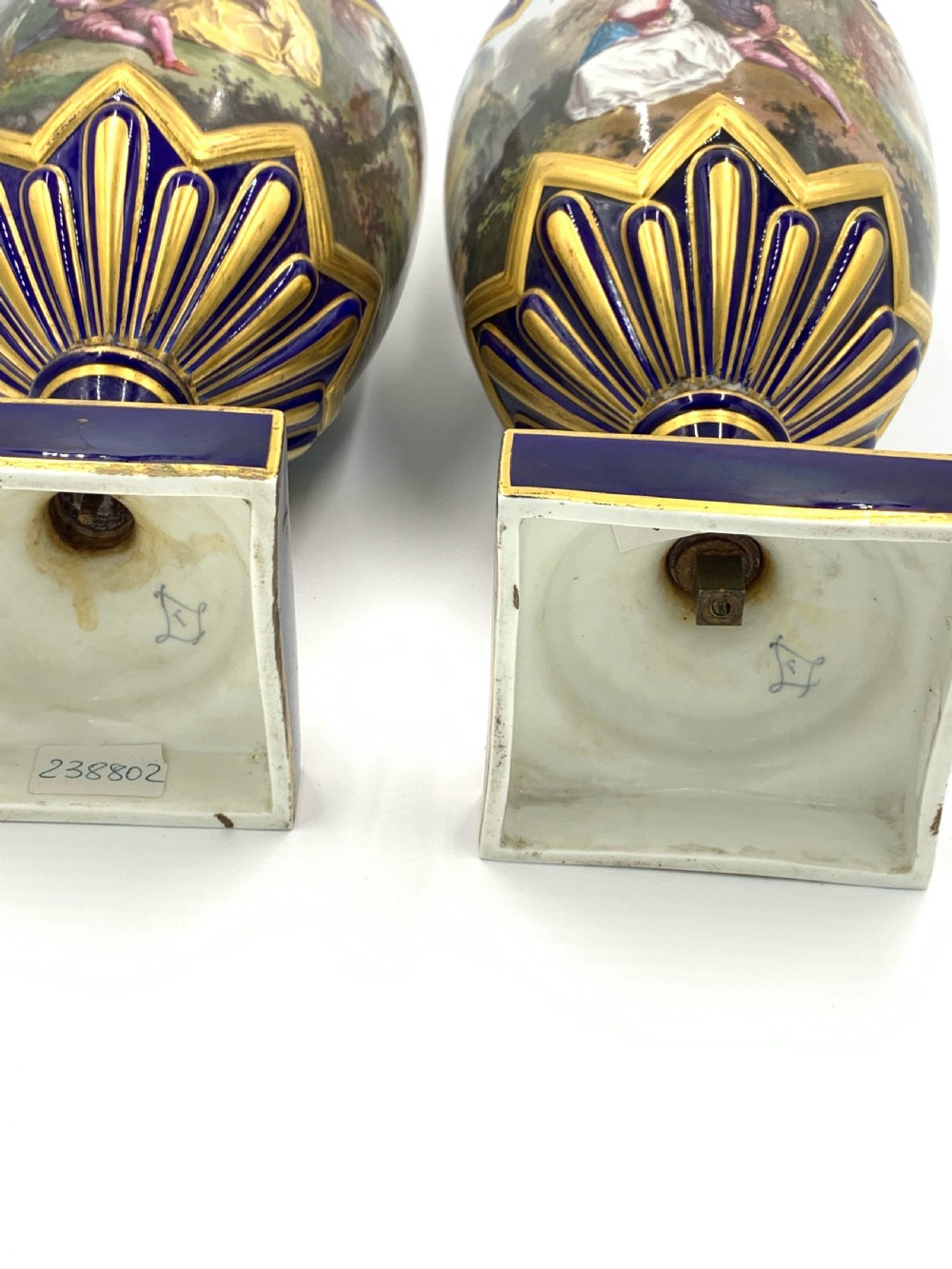 19th century pair of bejewelled sevres style vases  View IV