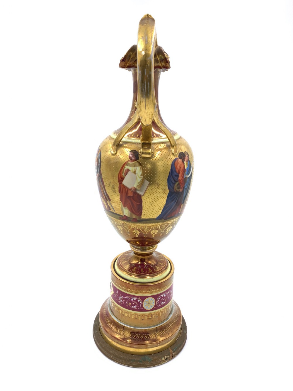 LARGE ROYAL VIENNA PORCELAIN EWER ON STAND  View II
