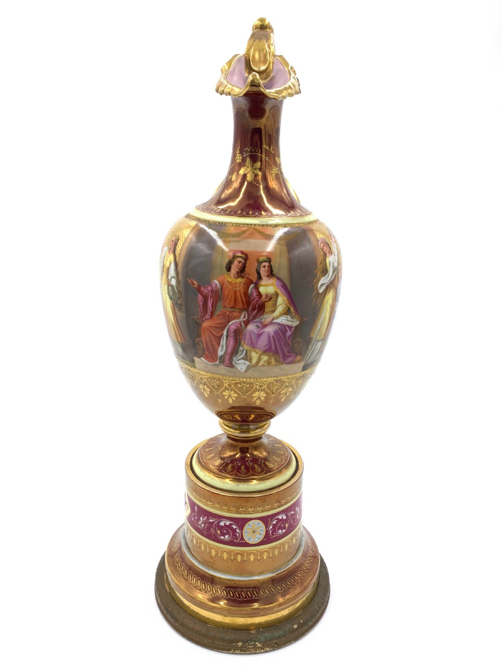 LARGE ROYAL VIENNA PORCELAIN EWER ON STAND  View IV