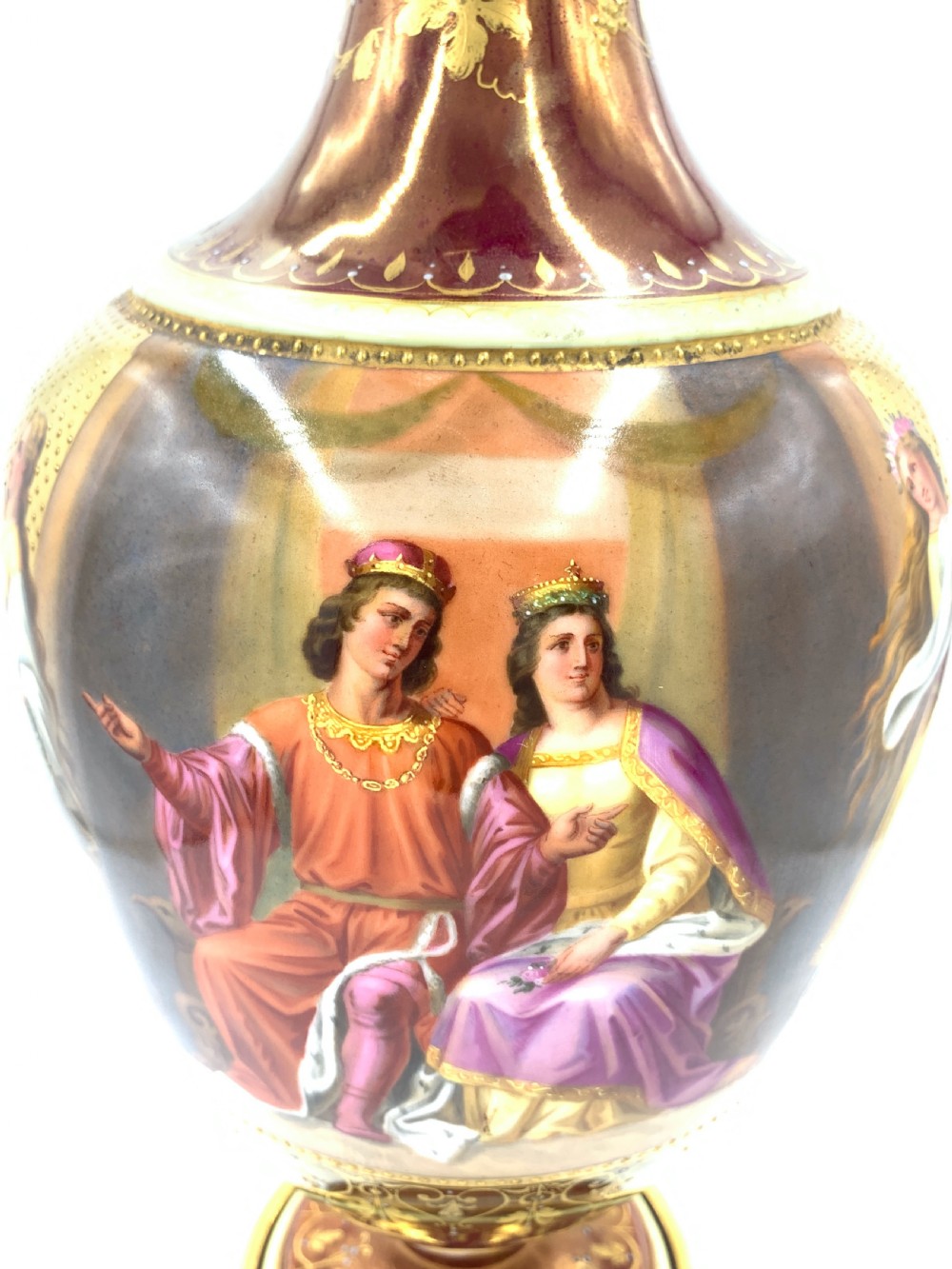 LARGE ROYAL VIENNA PORCELAIN EWER ON STAND  View V