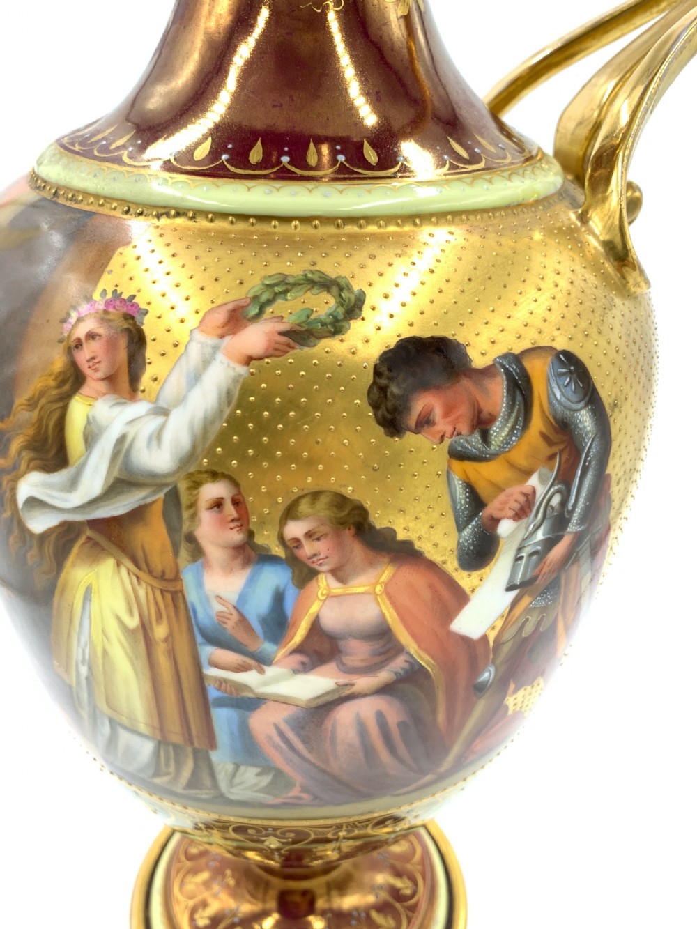 LARGE ROYAL VIENNA PORCELAIN EWER ON STAND  View VI