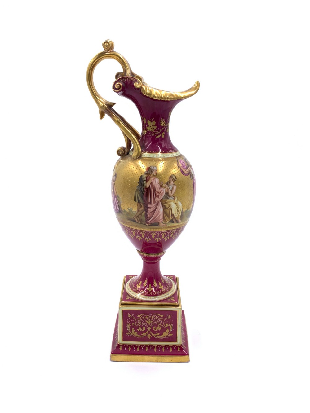 19th century royal Vienna porcelain ewer on stand View III
