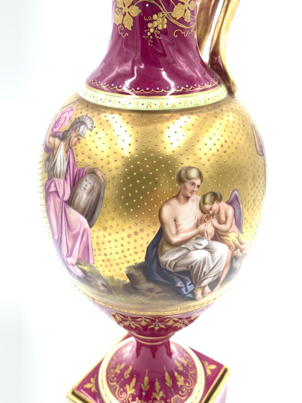 19th century royal Vienna porcelain ewer on stand View IV