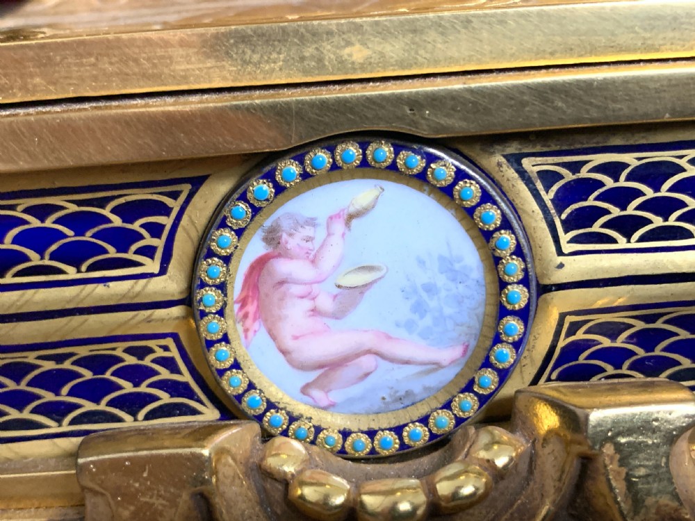 bejewelled 19th century sevres style clock set  View VI