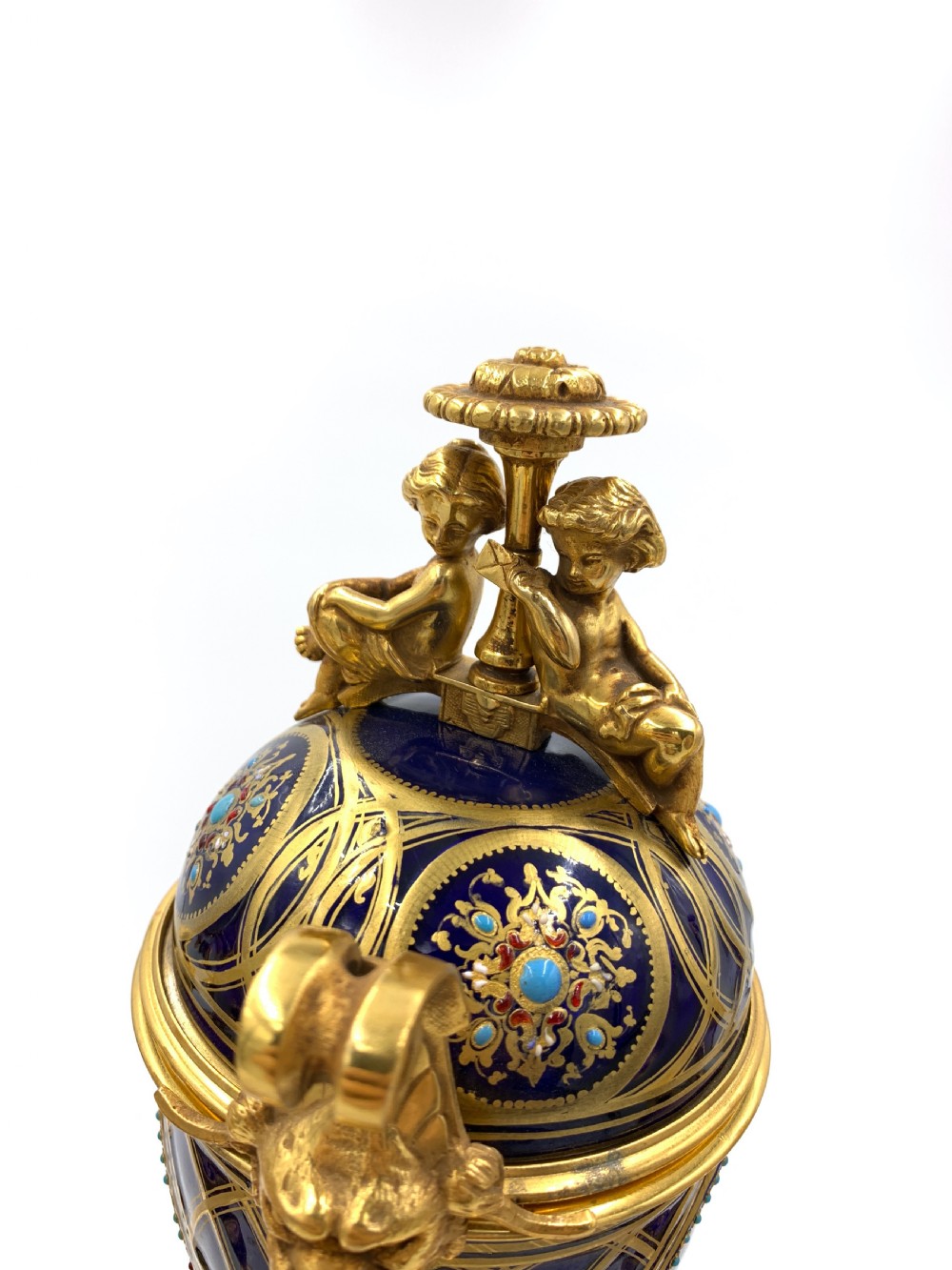 bejewelled 19th century sevres style clock set  View VII
