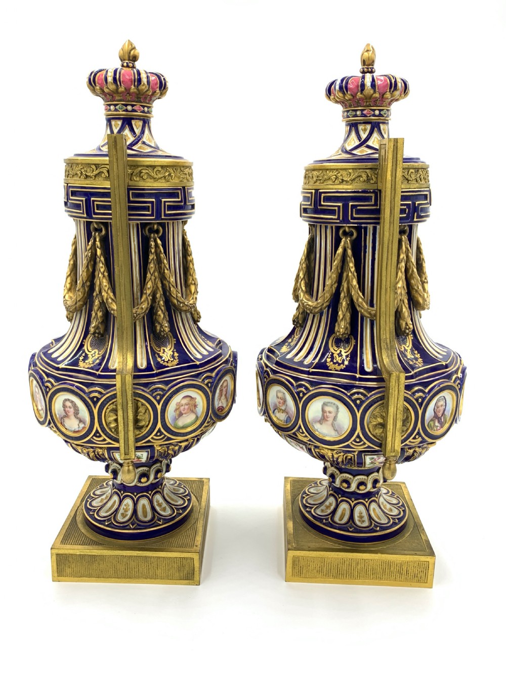 Fine 19th century pair of French Sevres Style Porcelain vases  View IV