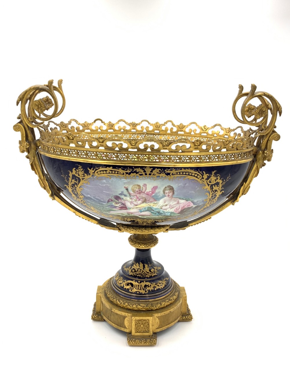Massive Sevres Style Porcelain and Gilt Bronze Centrepiece 