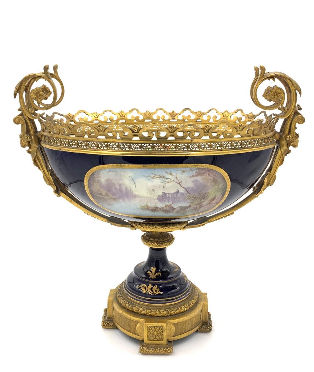 Massive Sevres Style Porcelain and Gilt Bronze Centrepiece  View III