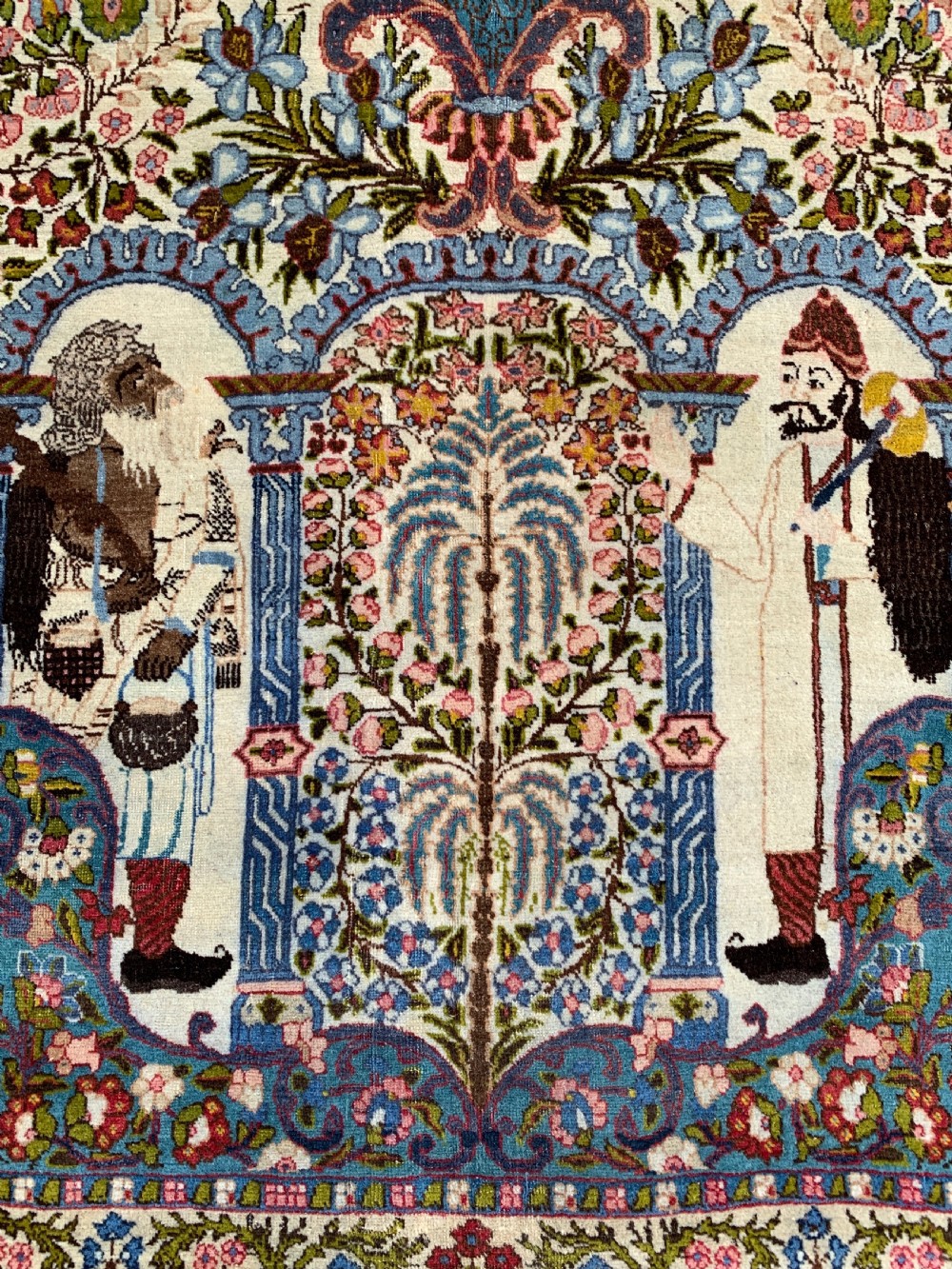 Antique TABRIZ Carpet depicting Ahmad shah  View III
