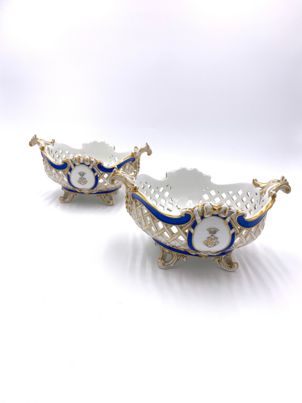 Marcolini Period Meissen Porcelain Open Work Fruit Basket 