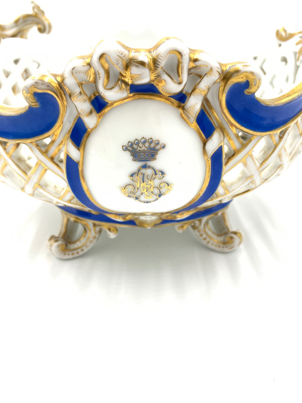 Marcolini Period Meissen Porcelain Open Work Fruit Basket  View IV