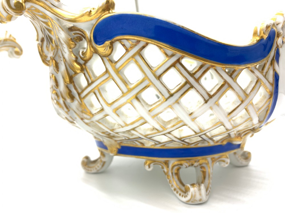Marcolini Period Meissen Porcelain Open Work Fruit Basket  View V