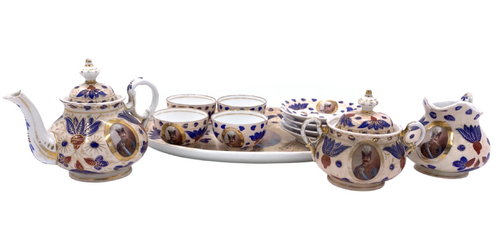A Fine 19th Century Qajar Bohemian Tea Set 