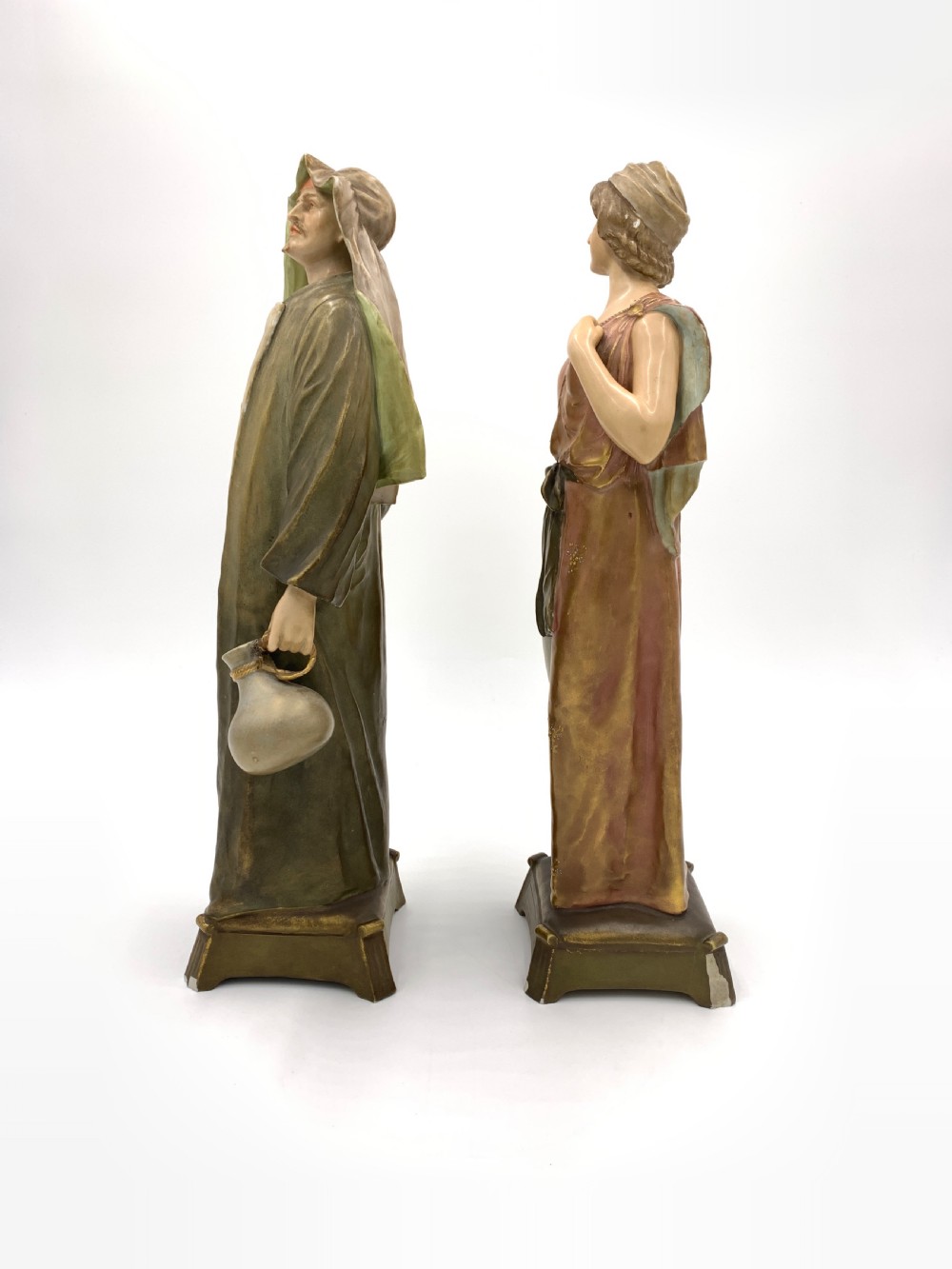 Pair of Royal Vienna Porcelain Figurines Man & Woman  View II