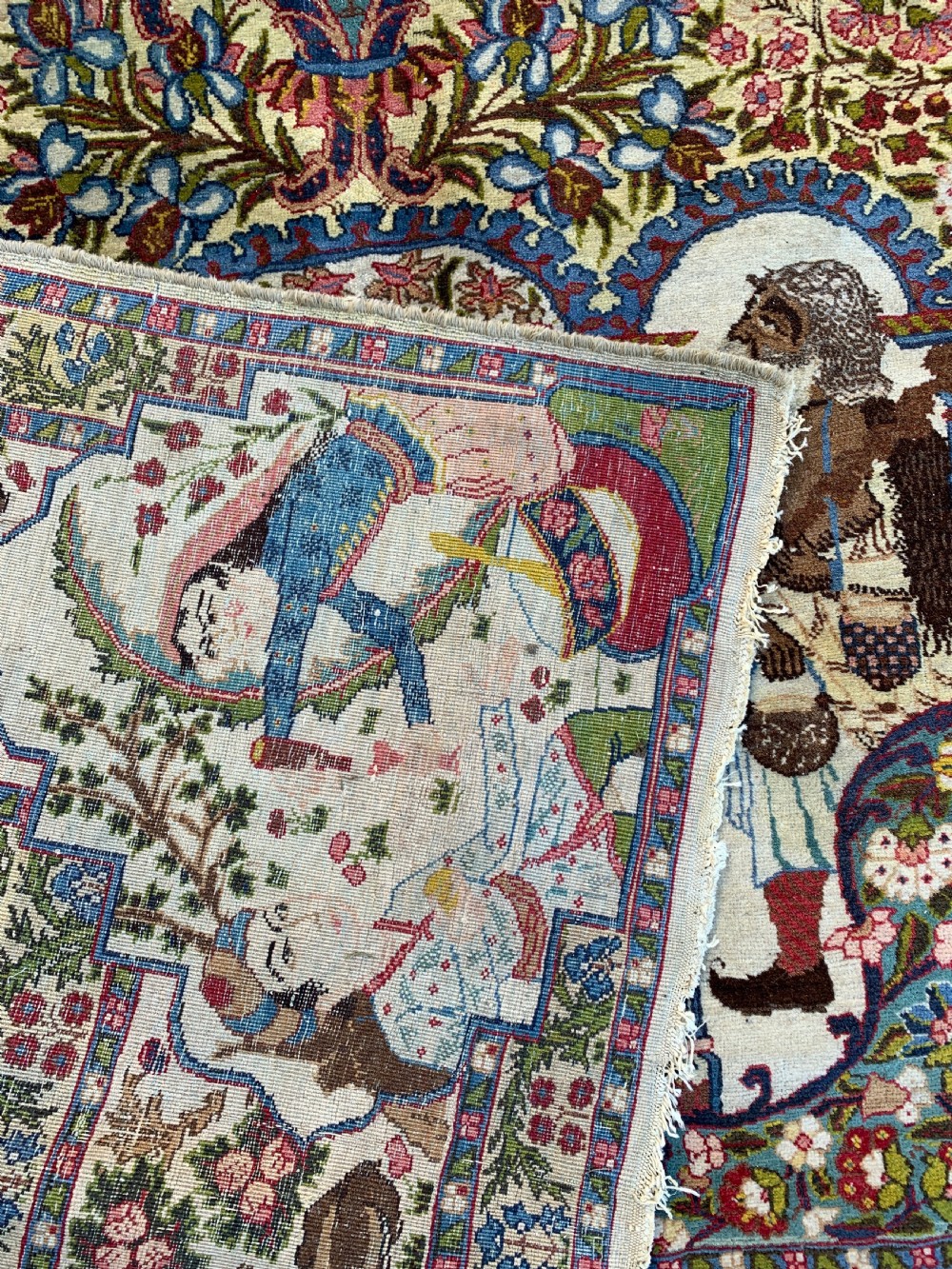 ANTIQUE TABRIZ CARPET DEPICTING AHMAD SHAH  View VI