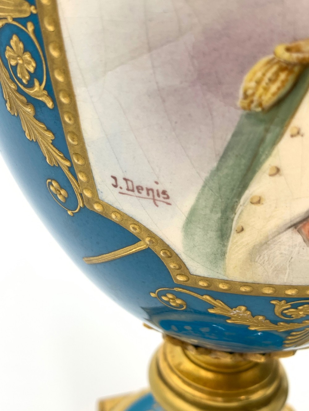 PAIR OF 19TH CENTURY FRENCH SEVRES STYLE SKY BLUE VASES View IX