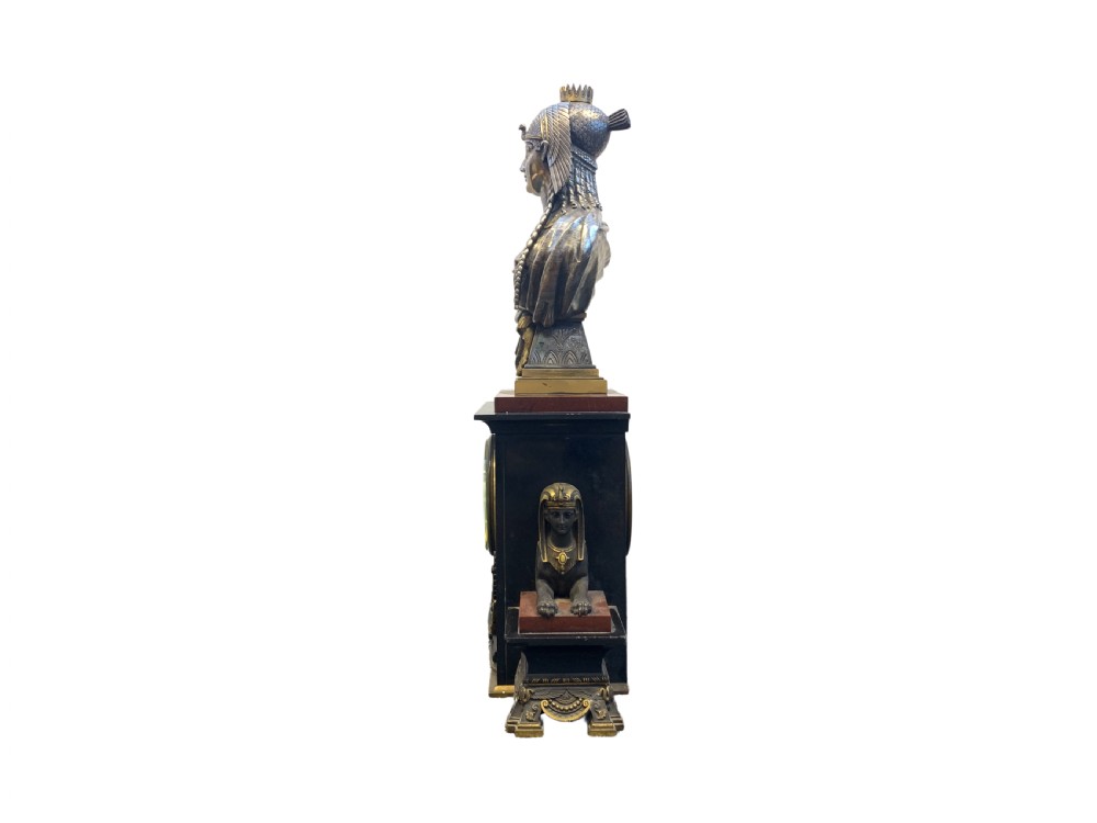 EXQUISITE EGYPTIAN REVIVAL CLOCK, FRANCE, 19TH CENTURY View II