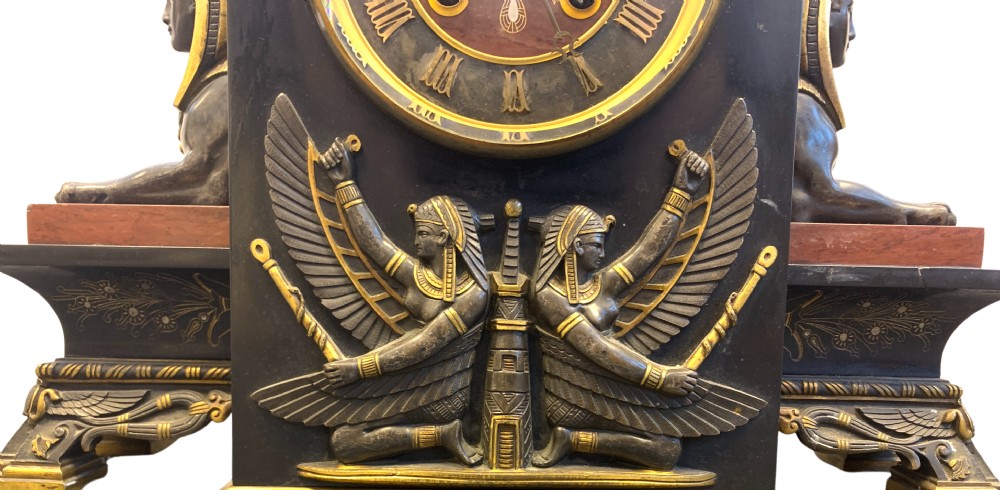 EXQUISITE EGYPTIAN REVIVAL CLOCK, FRANCE, 19TH CENTURY View V