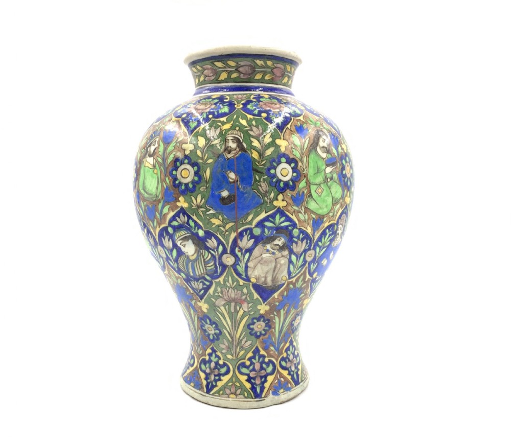 A PAIR OF QAJAR VASES WITH FLORAL DESIGN, IRAN, 19TH CENTURY View III