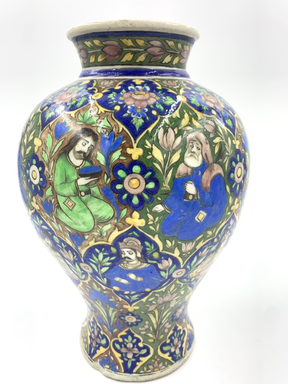 A PAIR OF QAJAR VASES WITH FLORAL DESIGN, IRAN, 19TH CENTURY View V