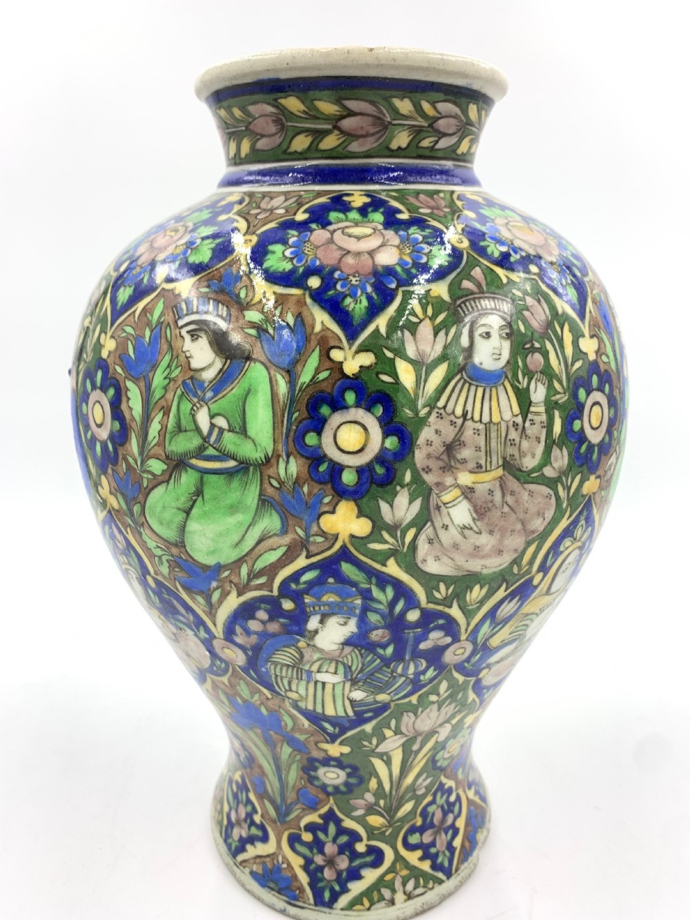 A PAIR OF QAJAR VASES WITH FLORAL DESIGN, IRAN, 19TH CENTURY View VI
