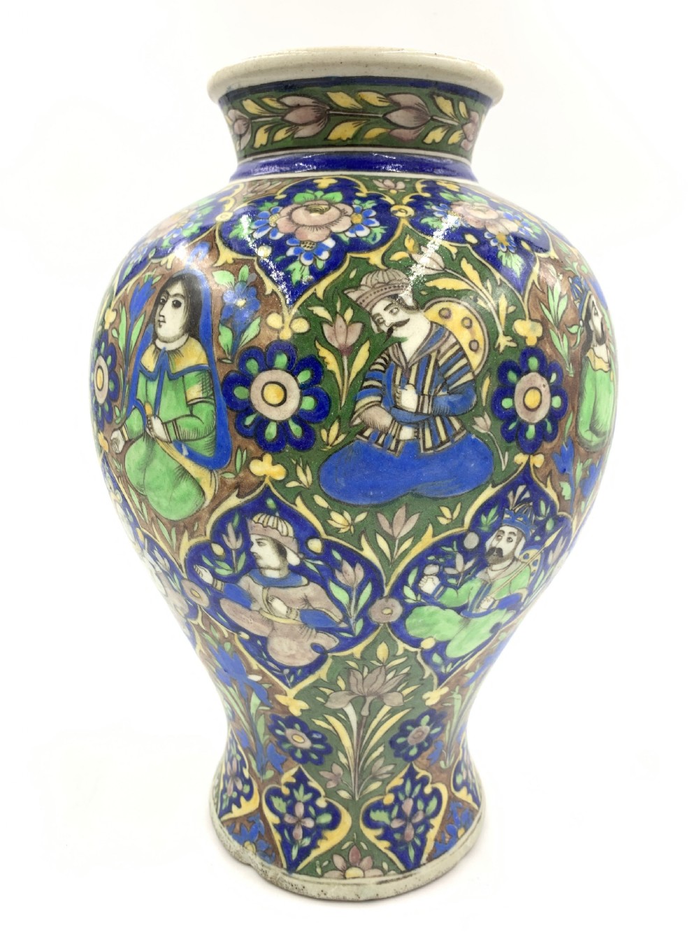 A PAIR OF QAJAR VASES WITH FLORAL DESIGN, IRAN, 19TH CENTURY View VII
