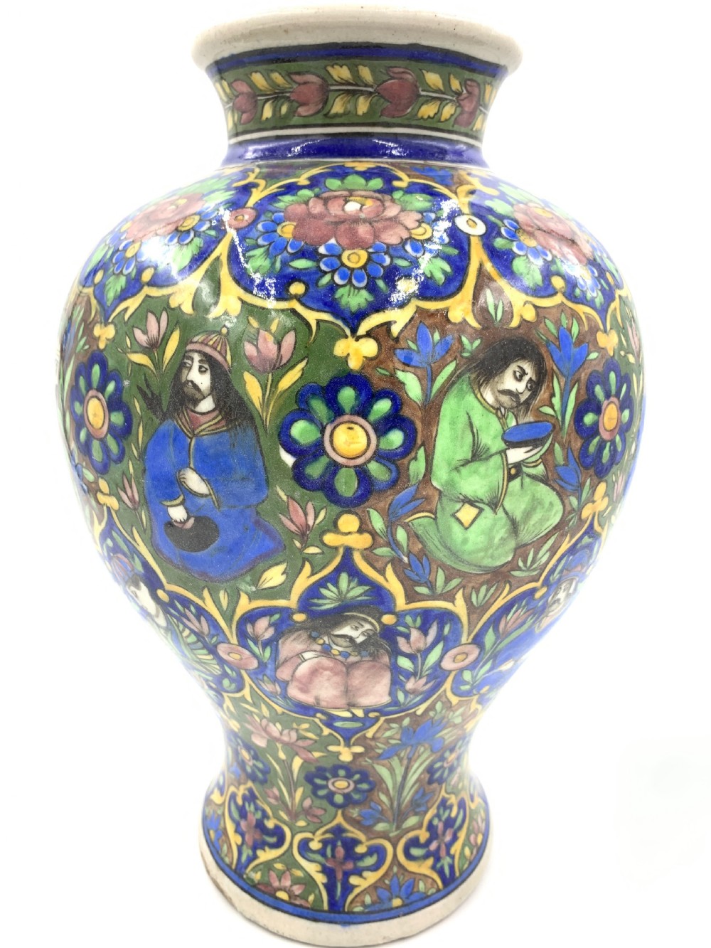 A PAIR OF QAJAR VASES WITH FLORAL DESIGN, IRAN, 19TH CENTURY View VIII