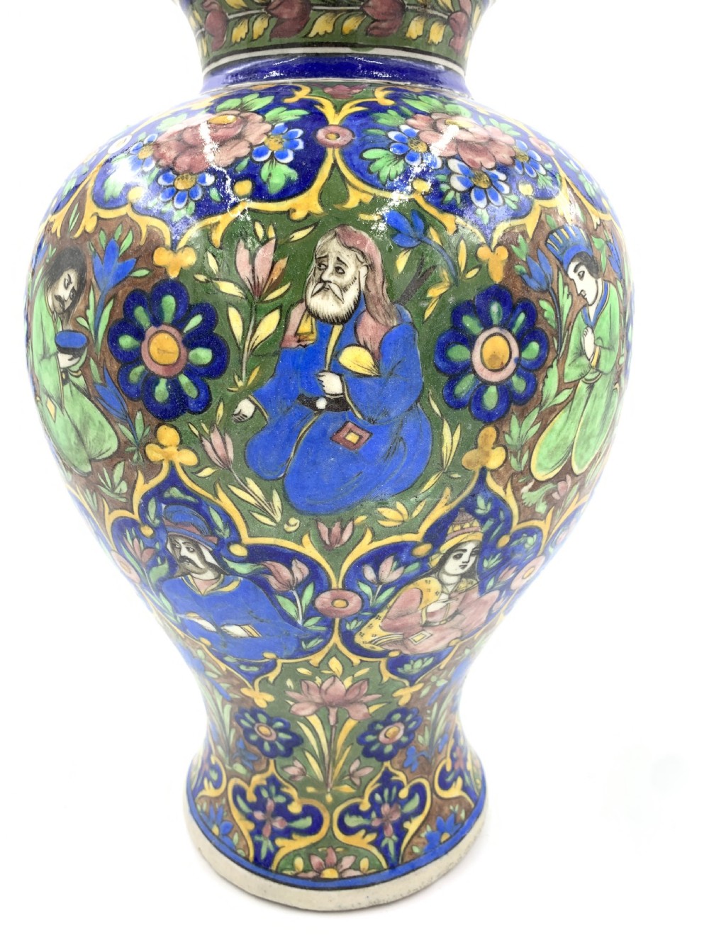 A PAIR OF QAJAR VASES WITH FLORAL DESIGN, IRAN, 19TH CENTURY View IX